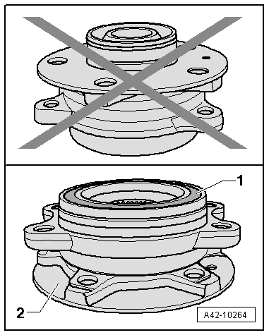 Removing and installing wheel bearing unit, multi-link suspension, four-wheel drive