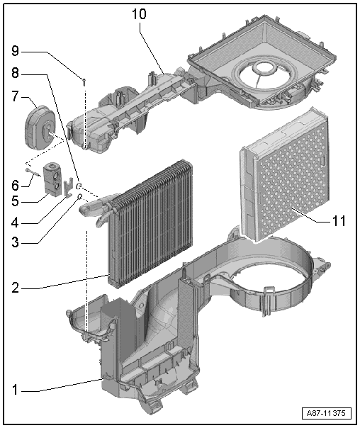 Assembly overview - evaporator housing