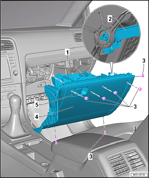 Assembly overview - glove compartment