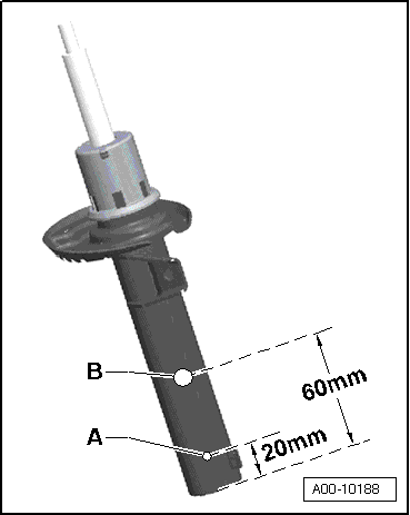 Releasing gas and draining front gas-filled shock absorbers, conventional shock absorbers
