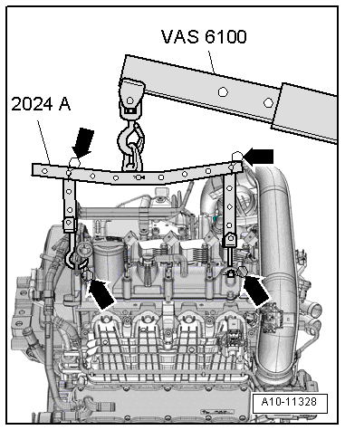 Securing engine on engine and gearbox support