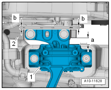 Checking adjustment of assembly mountings (engine and gearbox mountings)
