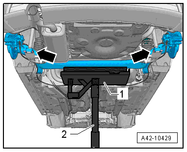 Removing and installing rear axle, torsion beam axle