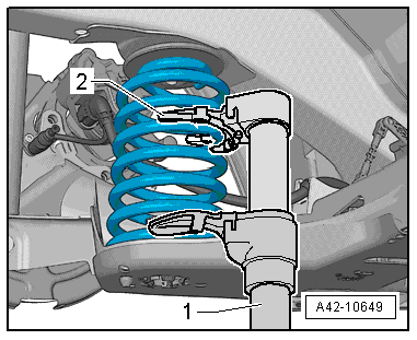 Removing and installing shock absorber, torsion beam axle