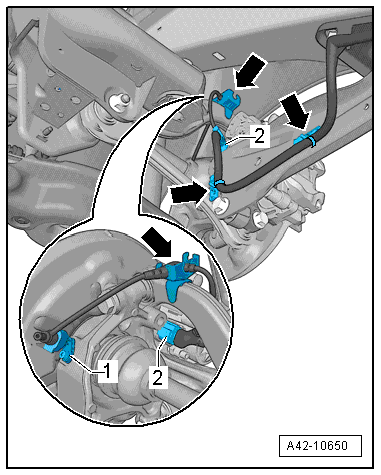 Removing and installing rear axle, multi-link suspension, front-wheel drive, except for e-Golf and Golf GTE