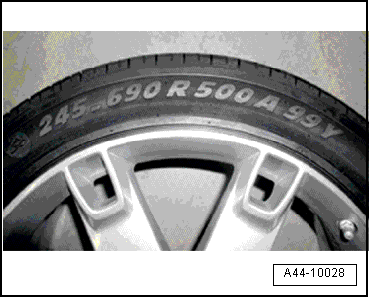 Identification markings on the tyre sidewall, tyres with run-flat system (PAX)