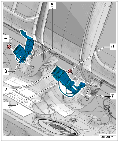 Assembly overview - rear belt buckle 