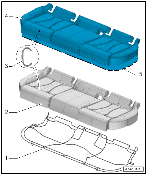 Assembly overview - cover and padding for bench seat