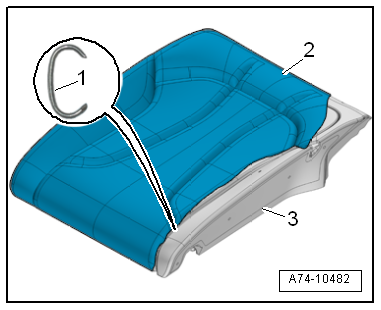 Separating cover and padding for rear seat backrest