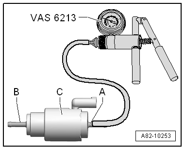 Checking metering pump -V54- with end sealing valve
