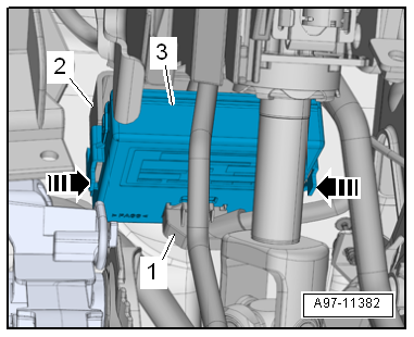 Removing and installing data bus diagnostic interface -J533-