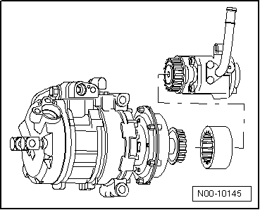 Air conditioner compressor without magnetic clutch, with elastic drive coupling