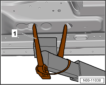 Removing and installing trailing arm with mounting bracket, except for e-Golf