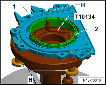 Removing and installing sealing flange on gearbox side