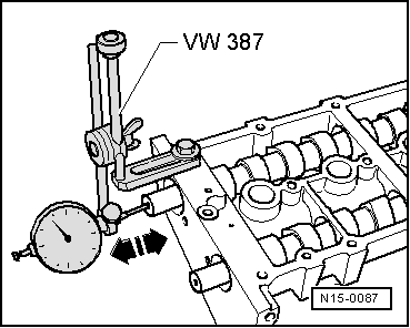 Measuring axial play of camshaft