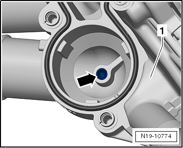 Assembly overview - coolant pump, thermostat