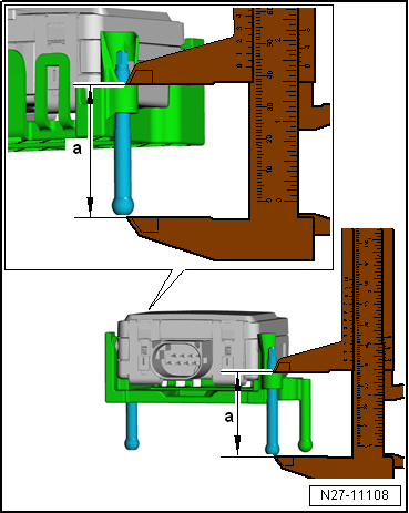 Removing automatic distance control unit from and installing on retaining plate, variant 2
