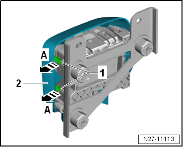 Removing automatic distance control unit from and installing on adapter frame, variant 2