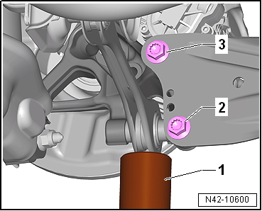 Removing and installing wheel bearing housing, multi-link suspension, front-wheel drive