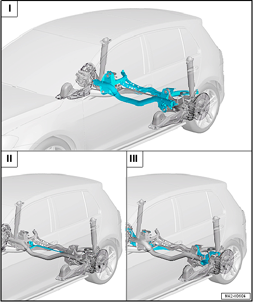 Overview - rear axle, multi-link suspension