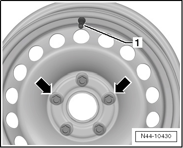Wheel change, position of anti-theft wheel bolts for steel wheels