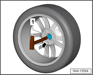 Removing and installing hub cover for alloy wheels with open threaded connection