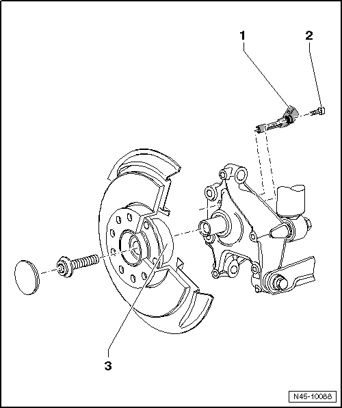 Assembly overview - speed sensor on rear axle, front-wheel drive