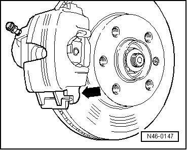 Removing and installing brake caliper, FS III front brake