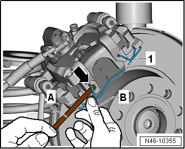 Removing and installing brake caliper