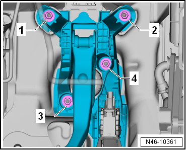 Assembly overview - brake pedal, LHD vehicles