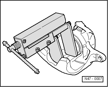 Removing and installing brake caliper PC57