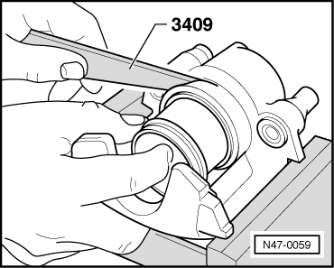 Removing and installing brake caliper PC57