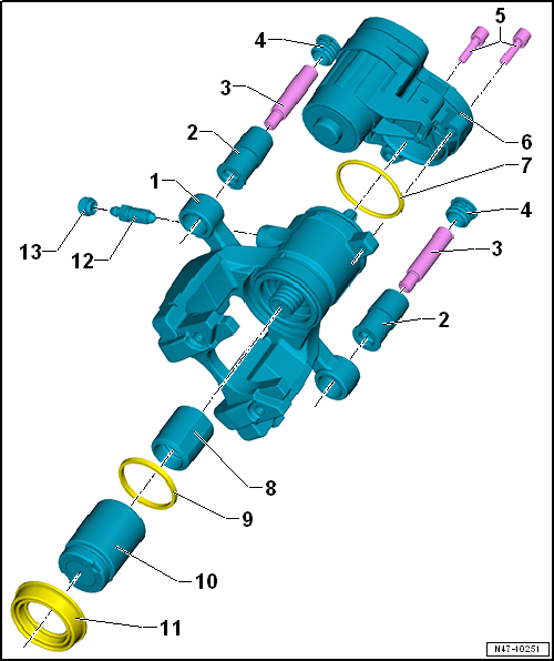 Assembly overview - rear brake caliper