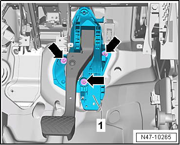 Removing and installing mounting bracket, RHD vehicles