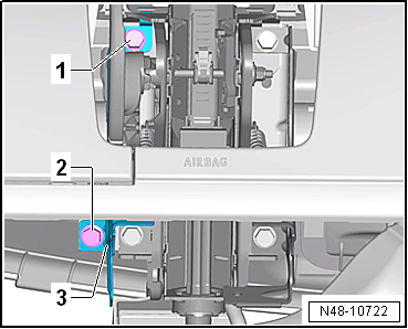 Removing and installing steering column, LHD
