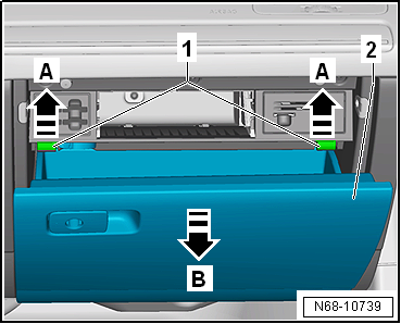 Service position for glove compartment lid