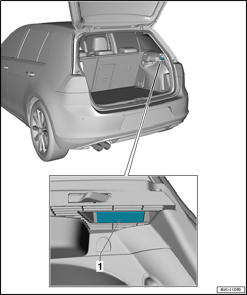 Overview of fitting locations – lights in luggage compartment