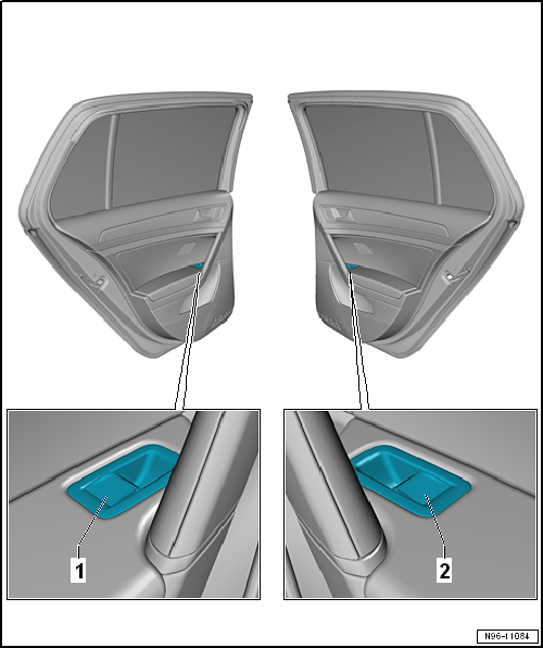 Overview of fitting locations – controls in rear doors