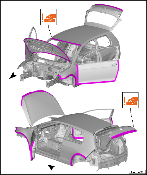 Body areas exposed to stone chipping