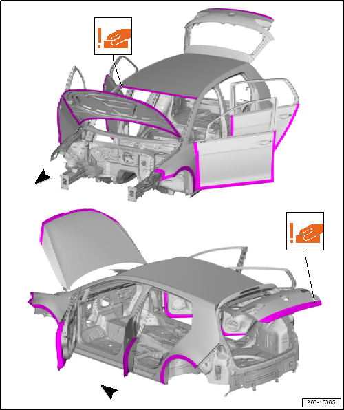 Body areas exposed to stone chipping