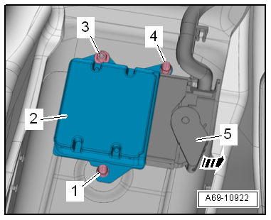 Removing and installing airbag control unit -J23