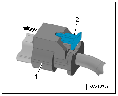 Removing and installing rear side airbag crash sensor -G256-/-G257-