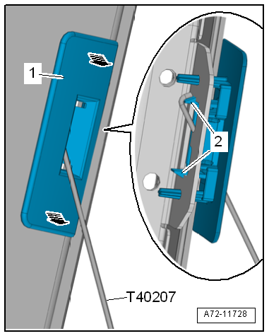 Removing and installing cover frame for through-loading aperture