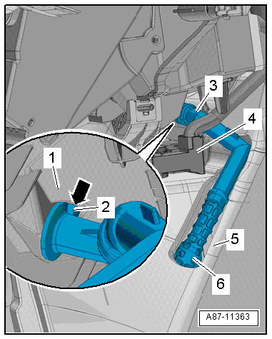 Removing and installing condensation drainage (LHD)