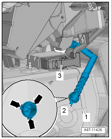 Removing and installing condensation drainage (LHD)