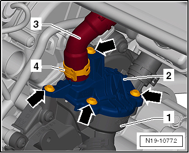 Removing and installing thermostat for large cooling circuit