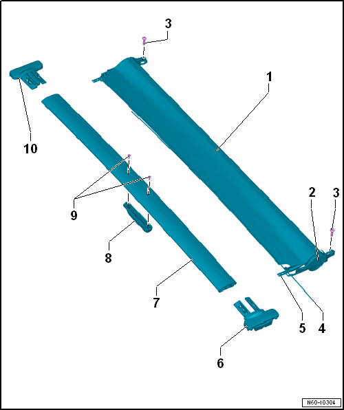 Assembly overview - sunroof roller blind