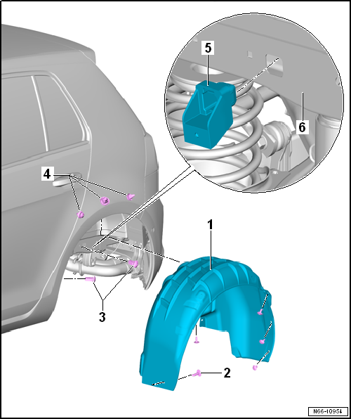 Assembly overview - rear wheel housing liner
