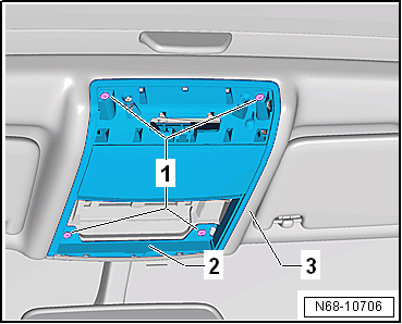 Removing and installing storage compartment in roof headliner