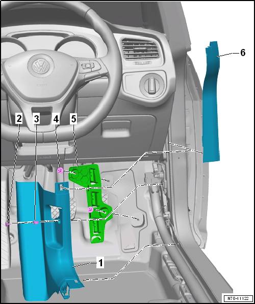 Lower A-pillar trim, RHD vehicles